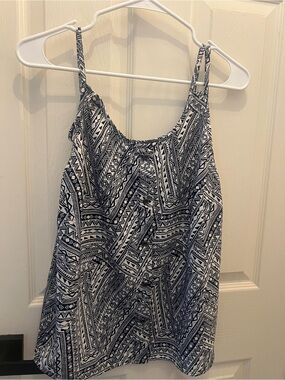 Women’s Black & White Patterned Spaghetti Strap Tank Top